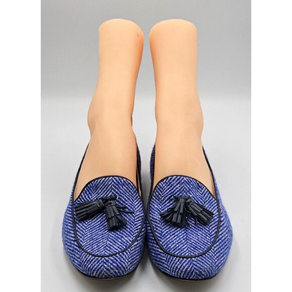 Boden Women’s Blue Ines Herringbone Tassel Loafers Flats Shoes Sz 8 (38.5) 2916 - Picture 10 of 16